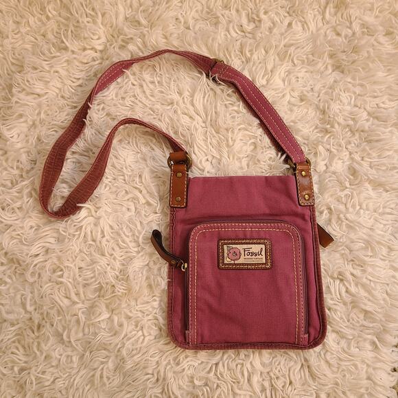 Vintage y2k Fossil purple denim cross over purse - Picture 1 of 8